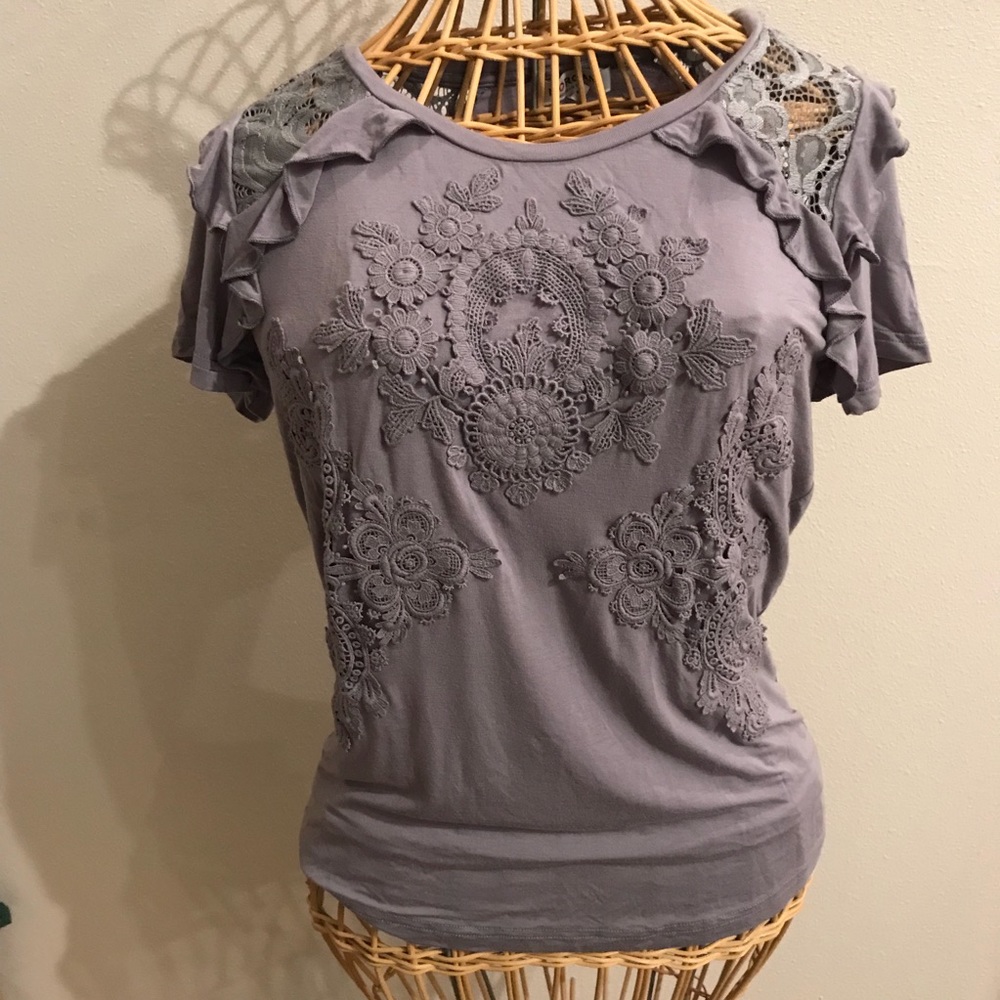 Morgan 🍬 Ruffled Sleeve Shirt with lace detail